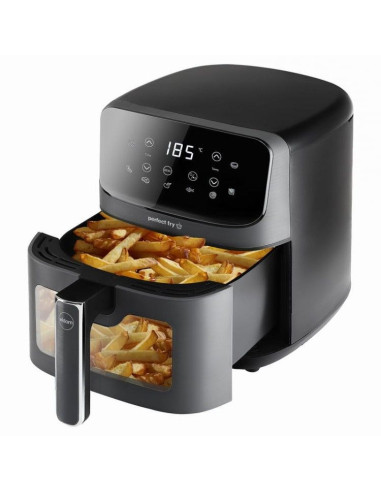 Eldom Frytkownic Beztłuszczowa Fr45 Fritelo 1500W Regulacja Temp 80-200°C Szklane Okno W Pojemniku Dotykowy Panel Sterujący