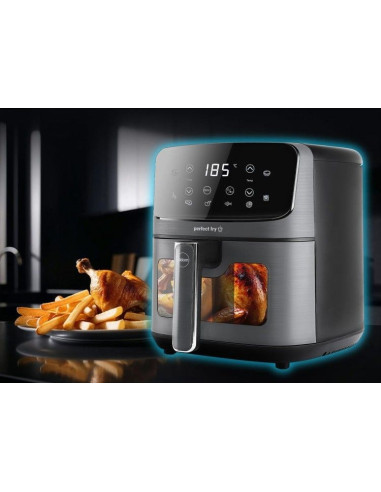 Eldom Frytkownic Beztłuszczowa Fr45 Fritelo 1500W Regulacja Temp 80-200°C Szklane Okno W Pojemniku Dotykowy Panel Sterujący