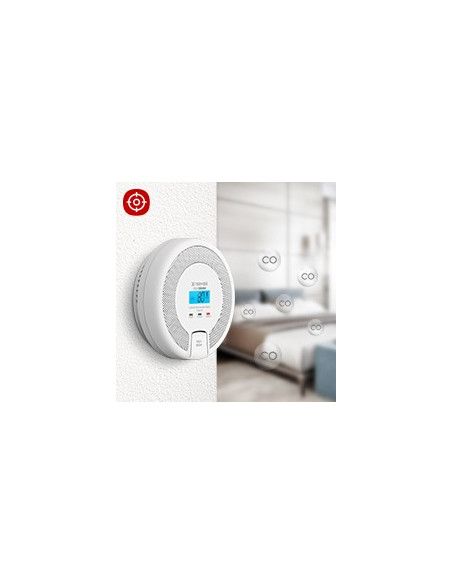 X-Sense Co03D-W Detektor Dymu Detektor Tlenku Węgla Interconnectable Bezprzewodowy