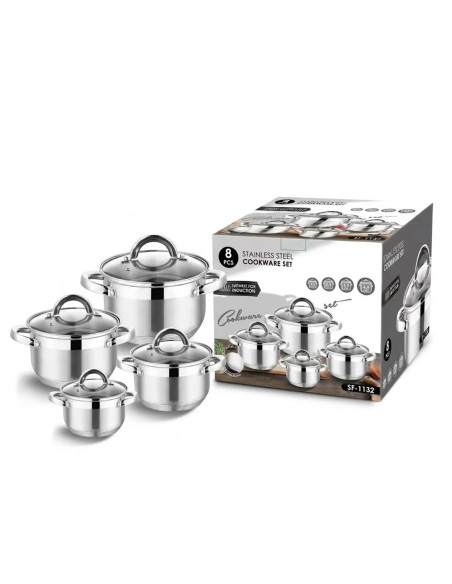 Extralink Home Garnek 4-Set Stal Nierdzewna 1.9L, 2.7L, 3.6L, 6.1L Sf-1132 6,1 L Okrągły