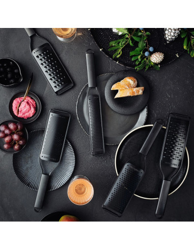 Microplane 43002 Ręczna Tarka / Spiralizer Tarka Płaska Czarny