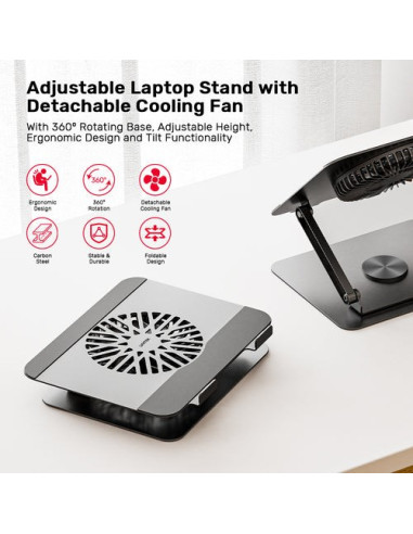 Unitek Ot1098Agy01 Stojak Na Laptop Podstawka Pod Notebooka I Tablet Srebrny 43,9 Cm (17.3")