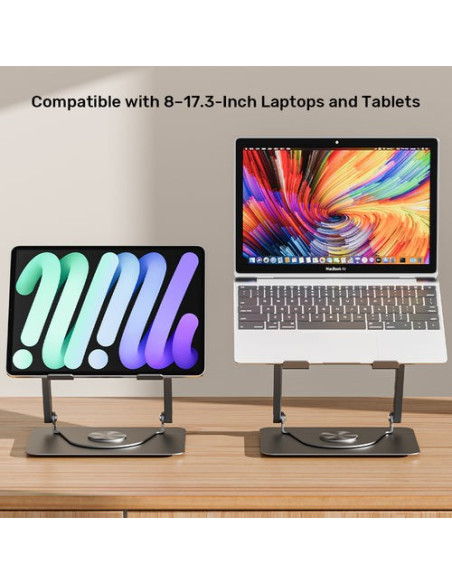 Unitek Ot1098Agy01 Stojak Na Laptop Podstawka Pod Notebooka I Tablet Srebrny 43,9 Cm (17.3")