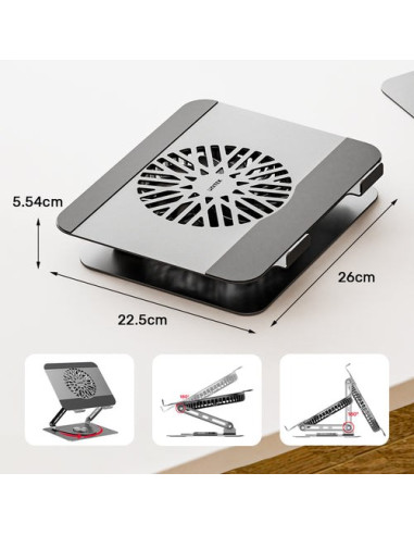 Unitek Ot1098Agy01 Stojak Na Laptop Podstawka Pod Notebooka I Tablet Srebrny 43,9 Cm (17.3")