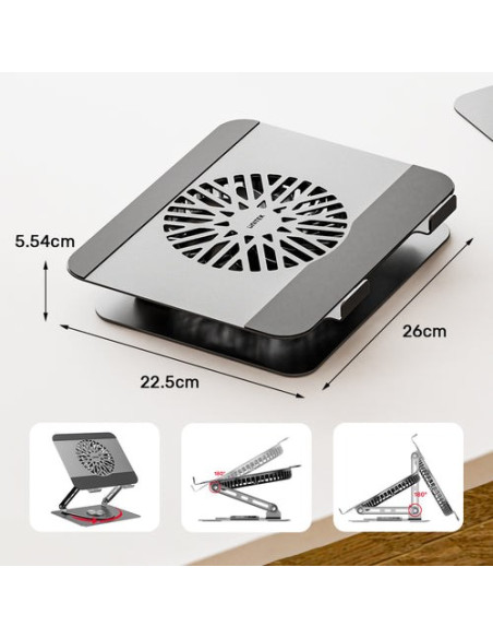 Unitek Ot1098Agy01 Stojak Na Laptop Podstawka Pod Notebooka I Tablet Srebrny 43,9 Cm (17.3")