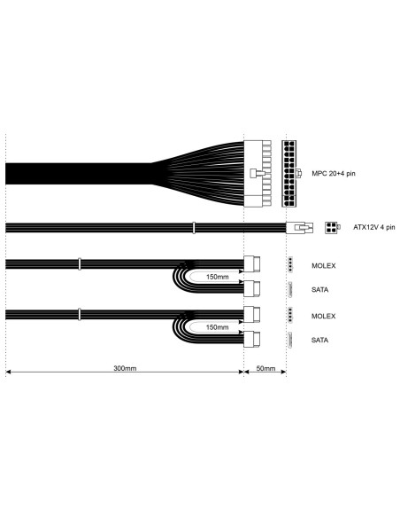 Akyga Ak-S1-300 Moduł Zasilaczy 300 W 20+4 Pin Atx Sfx Srebrny