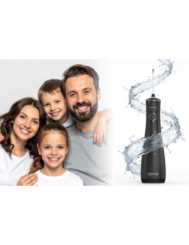 Eldom Irygator Ry200C 230 Ml Bezprzewodowy, Czas Prcy 60 Min. Czas Ładowania Ok. 6 H ,Etui Podróżne, Przewód Usb, Ipx7 Czarny