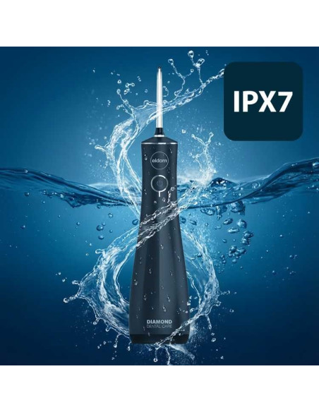 Eldom Irygator Ry200C 230 Ml Bezprzewodowy, Czas Prcy 60 Min. Czas Ładowania Ok. 6 H ,Etui Podróżne, Przewód Usb, Ipx7 Czarny