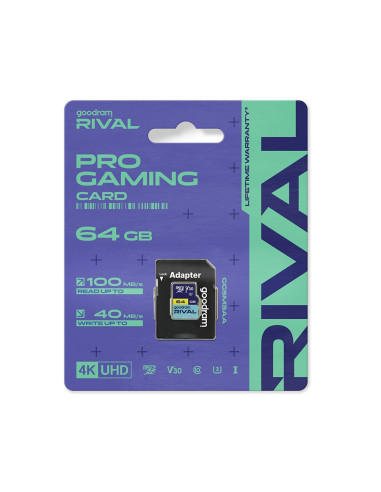Goodram Microsdxc 64Gb V30 Uhs I U3 Rival + Adapter