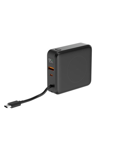 Gembird Powerbank 10000 Mah, Szybkie Ładowanie 20 W, Ładowanie Bezprzewodowe Czarny