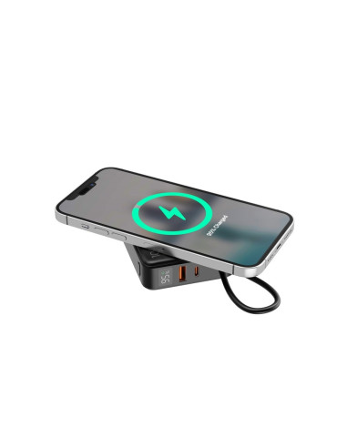 Gembird Powerbank 10000 Mah, Szybkie Ładowanie 20 W, Ładowanie Bezprzewodowe Czarny
