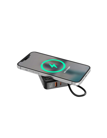 Gembird Powerbank 10000 Mah, Szybkie Ładowanie 20 W, Ładowanie Bezprzewodowe Czarny