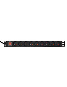 Gembird Listwa Zasilająca Rack 19" Pdu 1U, 16A, 9X Gniazdo French, Wtyk Fr, Kabel 2M