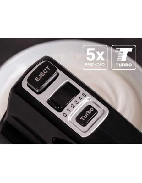 Eldom Robot Kuchenny R120 Mixo 400W, Czarny, 5 Prędkości, Ubijanie I Mieszanie, Przycisk Turbo, Pojemnik Na Akcesoria