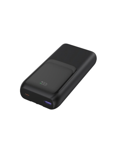 Gembird Powerbank O Pojemności 20000Mah, Szybkie Ładowanie 20W, Wyświetlacz Lcd, Zintegrowane Kable Kolor Czarny