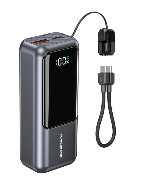 Gembird Powerbank O Pojemności 10000Mah, Wyświetlacz Lcd, Szybkie Ładowanie 20W, Kolor Szary