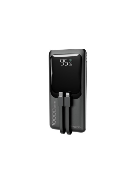 Gembird Powerbank O Pojemności 10000Mah Z Wyświetlaczem Lcd Zintegrowanymi Kablami Szybkim Ładowaniem Qc3.0 20W