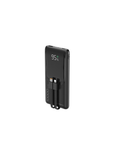 Gembird Powerbank O Pojemności 10000Mah Z Wyświetlaczem Lcd Zintegrowanymi Kablami Szybkim Ładowaniem Qc3.0 20W