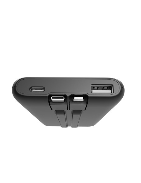 Gembird Powerbank O Pojemności 10000Mah Z Wyświetlaczem Lcd Zintegrowanymi Kablami Szybkim Ładowaniem Qc3.0 20W