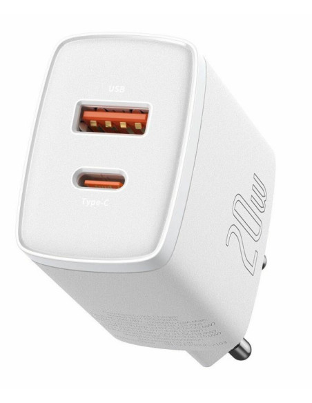 Baseus Ładowarka Sieciowa Usb, Usb-C (Biała)