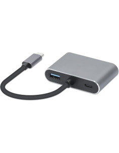 Hub Usb Typ-C 4W1 Usb 3.0 + Pd 100W + Hdmk 4K30Hz + Vga Fullhd