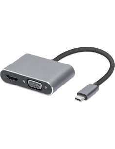 Hub Usb Typ-C 4W1 Usb 3.0 + Pd 100W + Hdmk 4K30Hz + Vga Fullhd 2