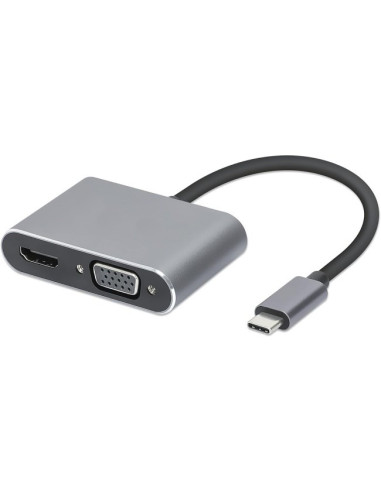 Hub Usb Typ-C 4W1 Usb 3.0 + Pd 100W + Hdmk 4K30Hz + Vga Fullhd