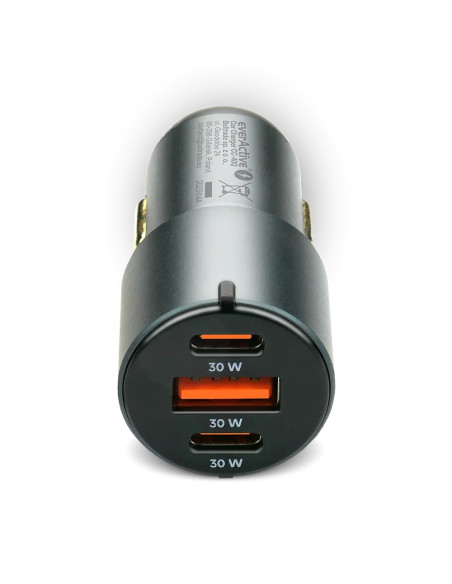 Everactive Ładowarka Samochodowa 1 X Usb Qc3.0, 2X Usb-C Pd 60W Czarna Cc-40Q
