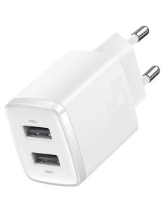 Baseus Compact Ładowarka Sieciowa 2X Usb 10.5W Biały (Ccxj010202)