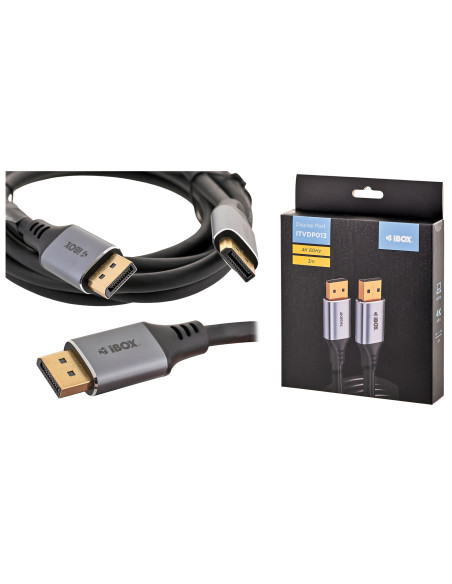 Kabel Displayport 4K60Hz Złota Wtyczka 3M