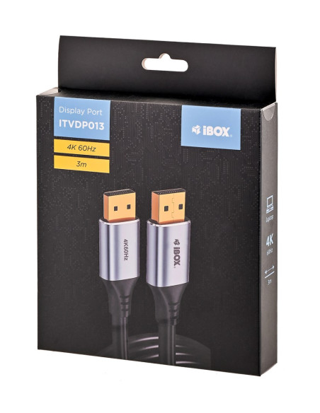 Kabel Displayport 4K60Hz Złota Wtyczka 3M