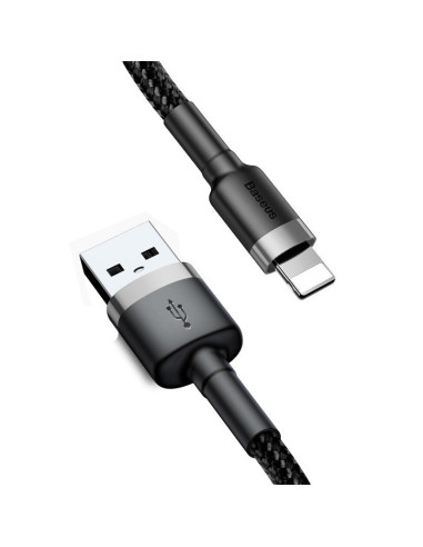 Kabel Baseus Calklf-Cg1 (Lightning M - Usb 2.0 M  2M  Kolor Szaro-Czarny)
