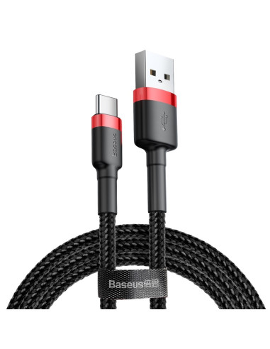 Kabel Baseus Cafule Catklf-A91 (Usb 2.0 - Usb Typu C   0,50M  Kolor Czarno-Czerwony)