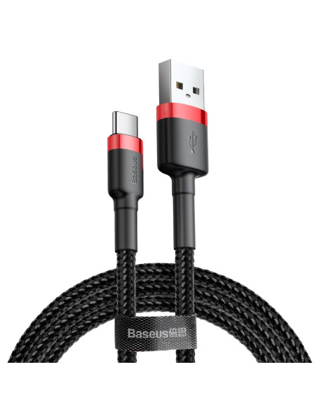 Kabel Baseus Cafule Catklf-A91 (Usb 2.0 - Usb Typu C   0,50M  Kolor Czarno-Czerwony)