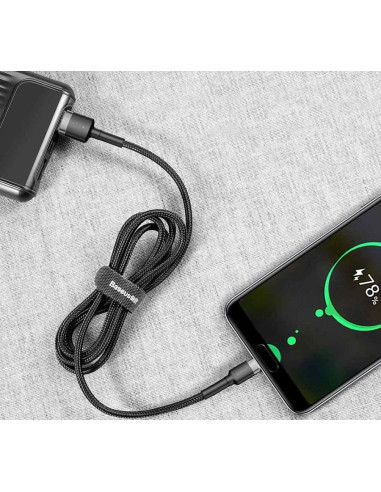 Kabel Baseus Cafule Catklf-Ag1 (Usb 2.0 - Usb Typu C   0,50M  Kolor Ciemnoszary)