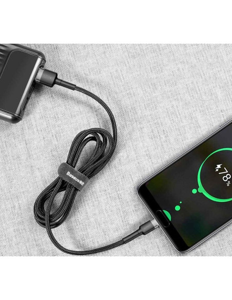 Kabel Baseus Cafule Catklf-Ag1 (Usb 2.0 - Usb Typu C   0,50M  Kolor Ciemnoszary)