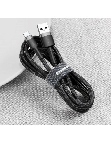 Kabel Baseus Cafule Catklf-Ag1 (Usb 2.0 - Usb Typu C   0,50M  Kolor Ciemnoszary)