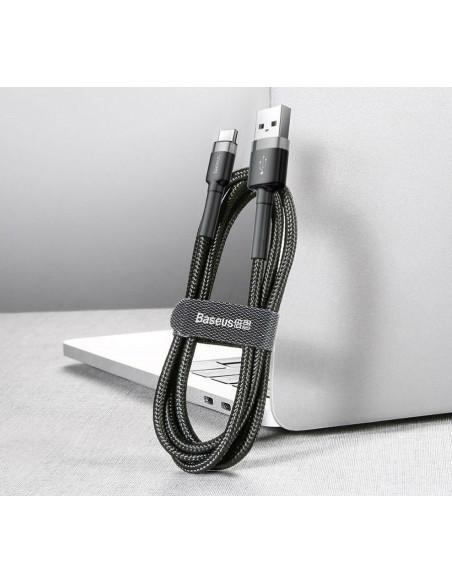 Kabel Baseus Cafule Catklf-Ag1 (Usb 2.0 - Usb Typu C   0,50M  Kolor Ciemnoszary)