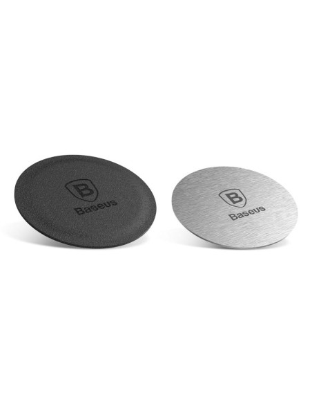 Blaszki Baseus Magnet Iron Suit Do Uchwytów Magnetycznych Samoprzylepne - Srebrna I Czarna (2 Szt.)