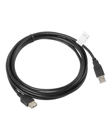Kabel Lanberg  Ca-Usbe-10Cc-0030-Bk (Usb 2.0 Męski - Usb 2.0 Żeński  3M  Czarny)