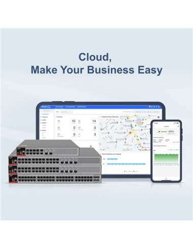 Zarządzalny Switch Ruijie L2+ | 48 Portów 1Gbit + 4 Porty Sfp 2.5Gbit | 2 Wentylatory, 1 Wbudowany Zasilacz Ac | Rack