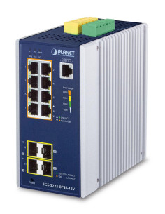 Planet Industrial 8-Port Ge Poe+ 2*1G Sfp+ 2*2,5G Sfp - 8-Port Zarządzany L2+ Gigabit Ethernet (10/100/1000) Obsługa Poe Alumini 2