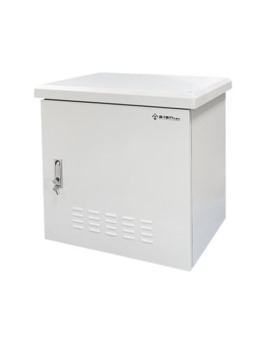 Zewnętrzna Szafka Rack Ip55, Wisząca 19" 9U 600X450, 4 Belki Nośne, 4 Przepusty Kablowe, Kolor Szary Alantec