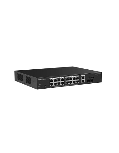 Ruijie Networks Rg-Es220Gs-Lp Przełącznik Sieciowy Zarządzany L2 Gigabit Ethernet (10/100/1000) Obsługa Poe Desktop Czarny