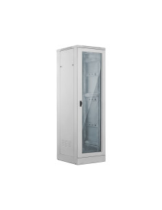 Szafa 24U 600X600, Drzwi Przednie Szklane, Drzwi Tylne Metalowe Pełne, Zamek, 4 Belki Nośne, Cokół W Zestawie, Do Samodzielnego 