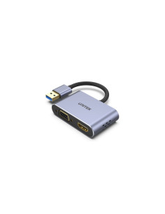 Unitek V1304A Adapter Kablowy 0,15 M Usb Typu-A Hdmi + Vga (D-Sub) Szary