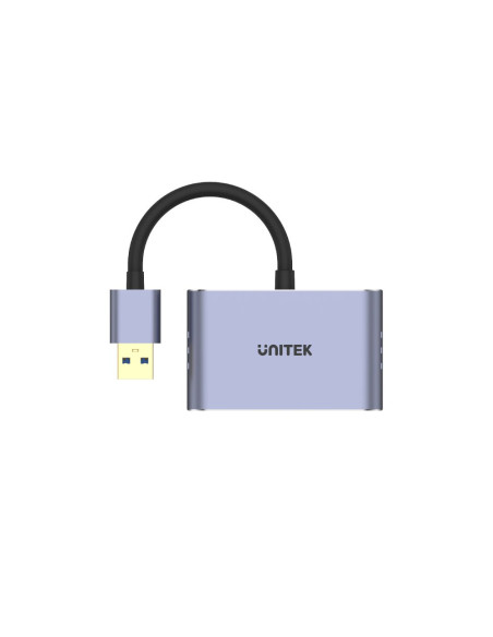Unitek V1304A Adapter Kablowy 0,15 M Usb Typu-A Hdmi + Vga (D-Sub) Szary