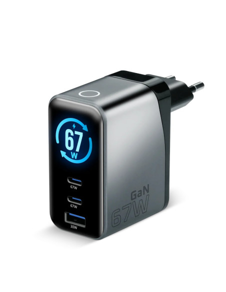 Everactive Ładowarka Sieciowa Gan 1 X Usb, 2 X Usb-C Quick Charge 4+ 67W Czarna Sc-670Q