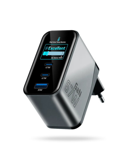 Everactive Ładowarka Sieciowa Gan 1 X Usb, 2 X Usb-C Quick Charge 4+ 67W Czarna Sc-670Q