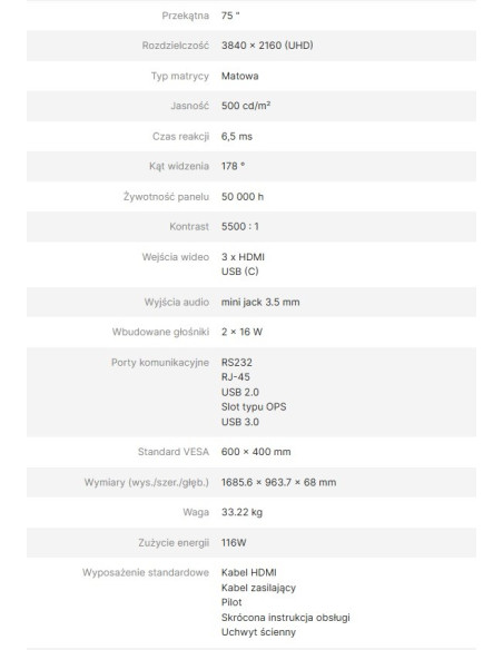 Monitor Informacyjny Avtek Ds2 75